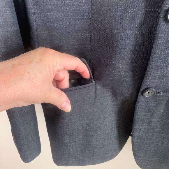 Perry Ellis Size 36 Regular Slim Fit Sport Coat Blazer Jacket Charcoal Gray - Picture 4 of 11